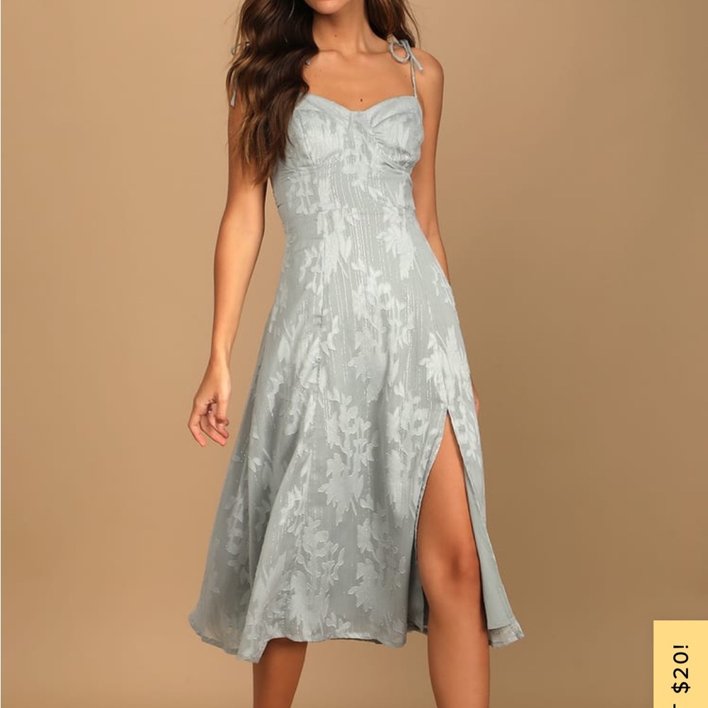 Lulu's Light Blue Midi Dress